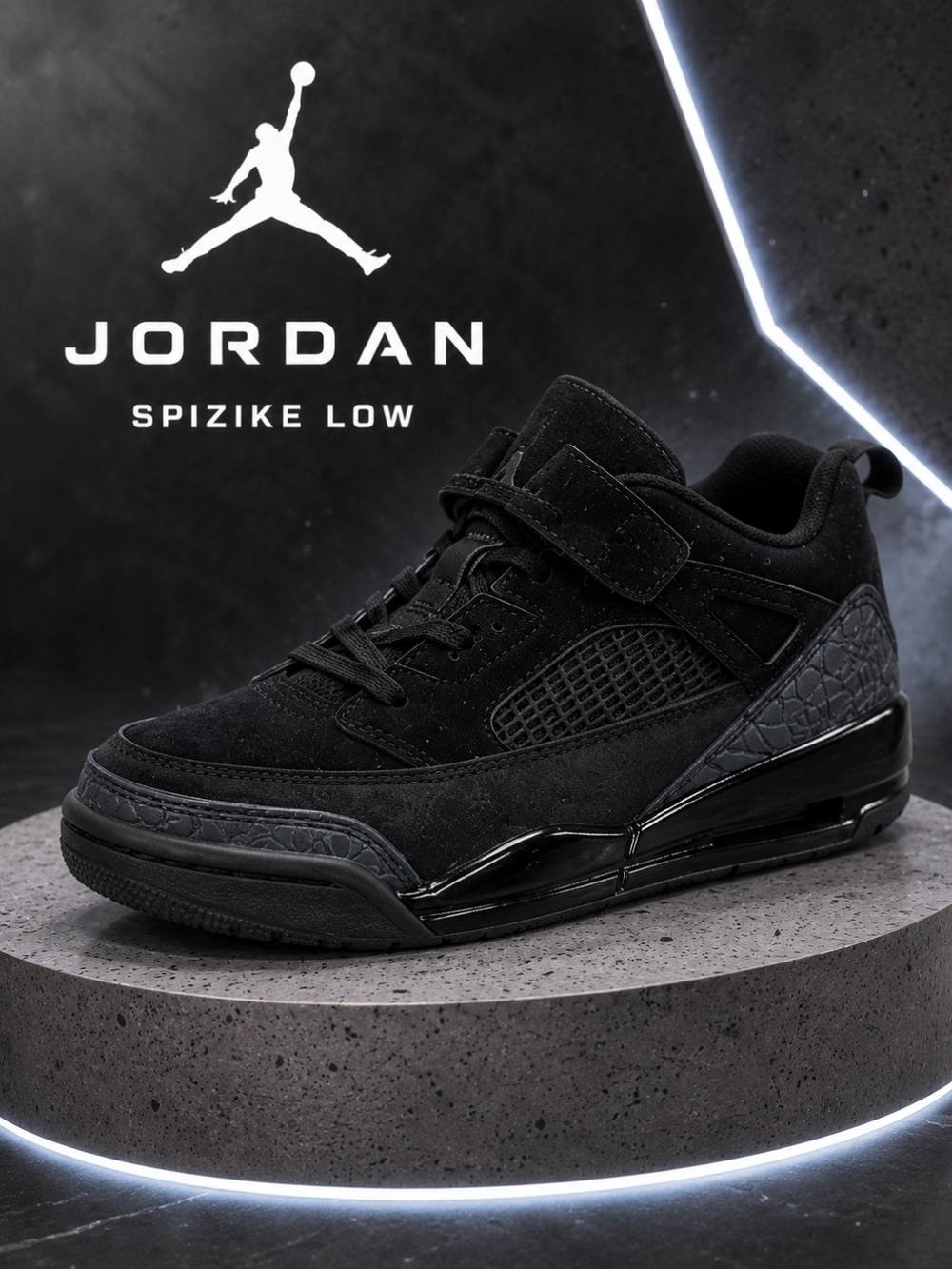 Nike Jordan Spizike Low (PS) – Black/Black-Anthracite – Size 3Y